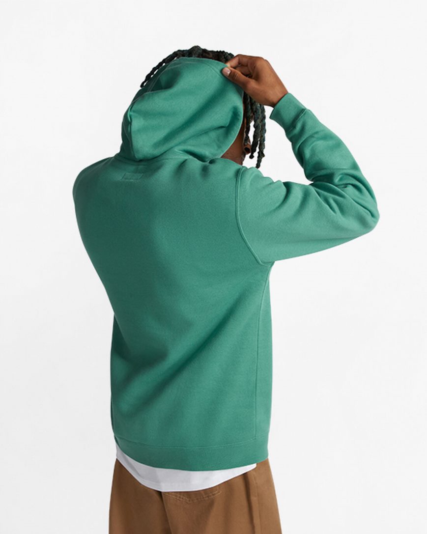 Men's Converse Go-To Embroidered Star Chevron Standard Fit Fleece Hoodie Green | AU 65048A